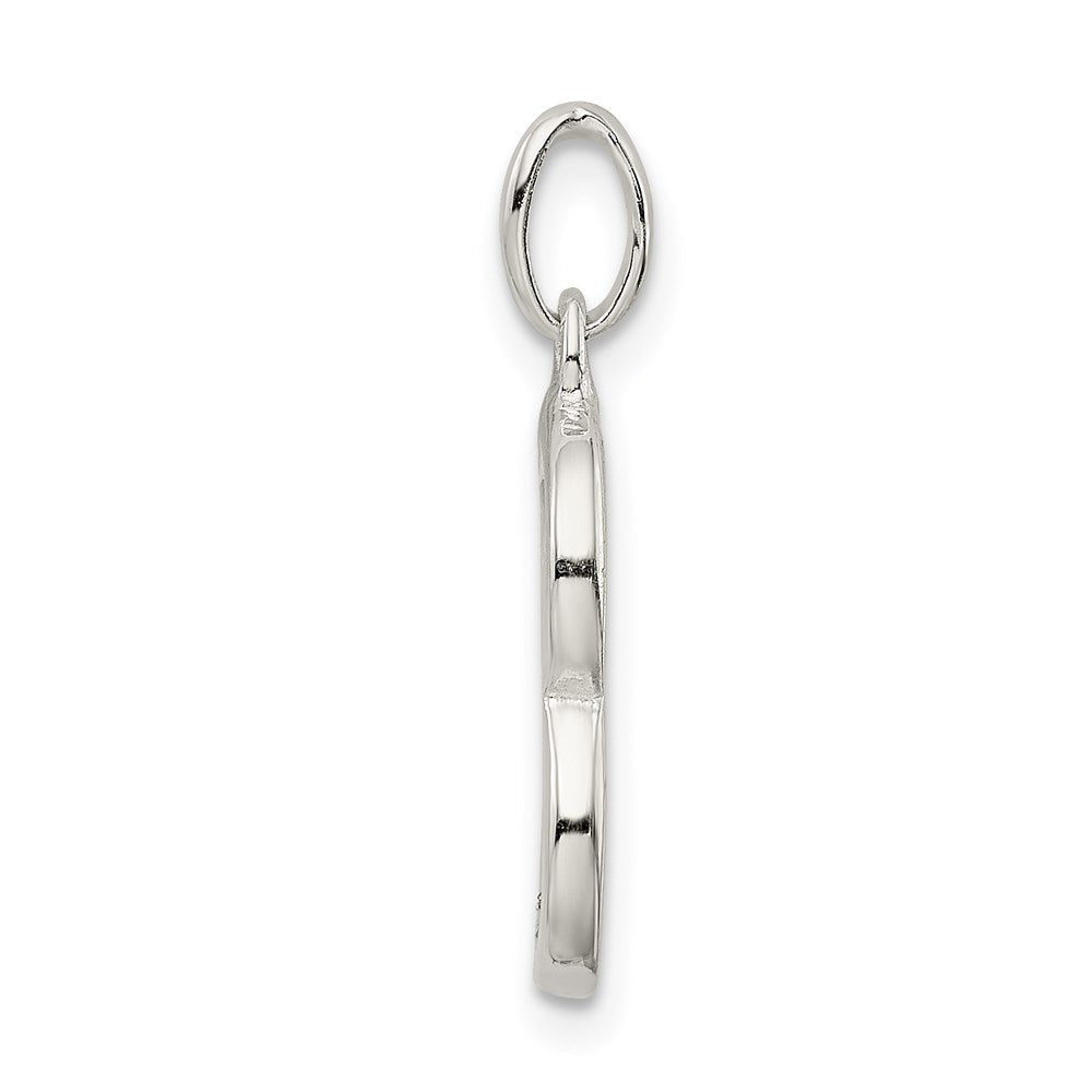 Sterlingsilber Poliert Glitzer Emaille Buchstabe B Initiale Charm