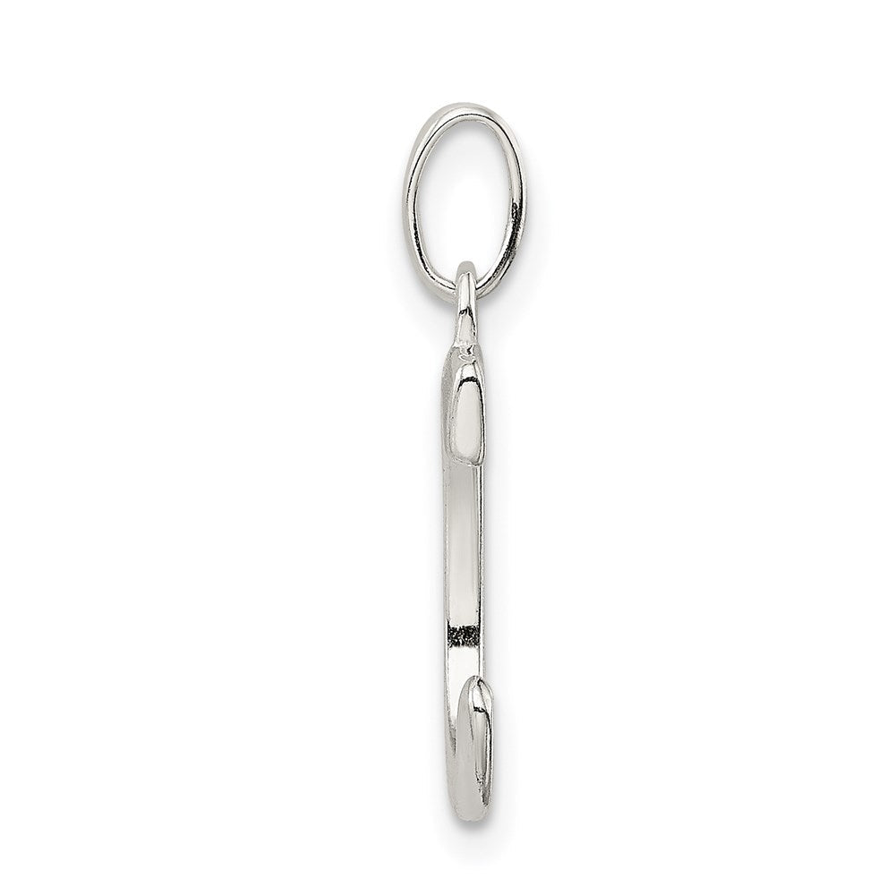 Sterlingsilber Poliert Glitzer Emaille Buchstabe C Iniital Charm