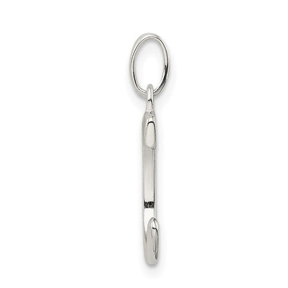 Sterlingsilber Poliert Glitzer Emaille Buchstabe C Iniital Charm