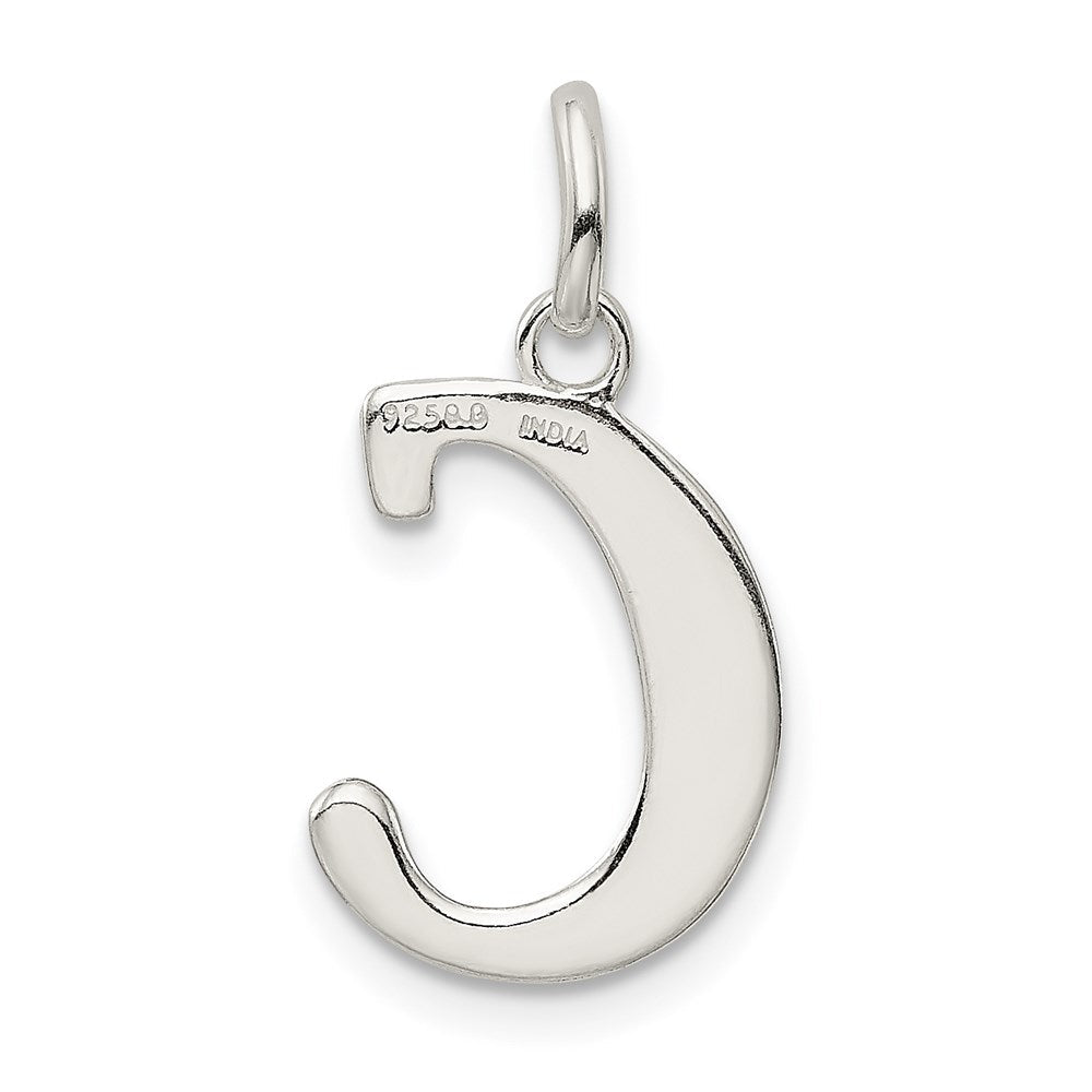 Sterlingsilber Poliert Glitzer Emaille Buchstabe C Iniital Charm