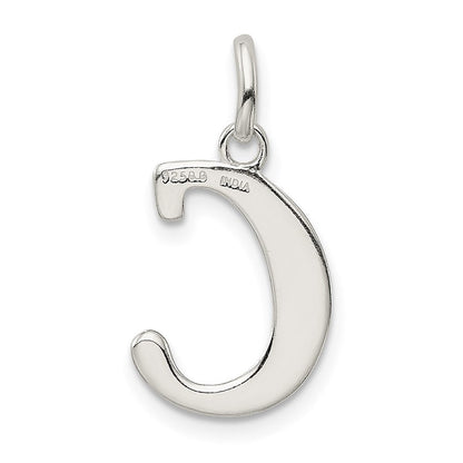 Sterlingsilber Poliert Glitzer Emaille Buchstabe C Iniital Charm