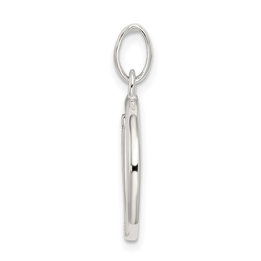 Sterlingsilber Poliert Glitzer Emaille Buchstabe D Initiale Charm