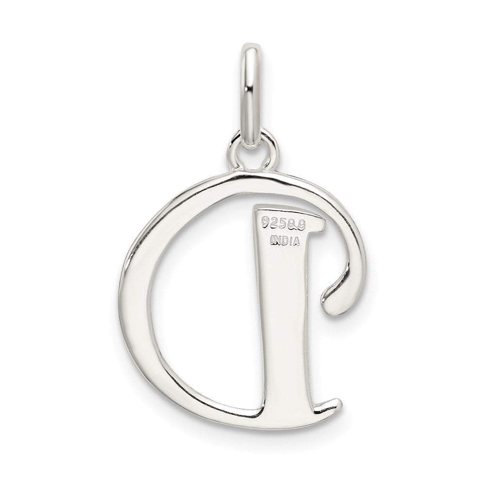 Sterlingsilber Poliert Glitzer Emaille Buchstabe D Initiale Charm