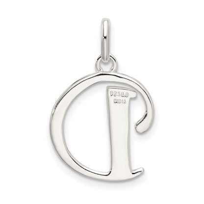 Sterlingsilber Poliert Glitzer Emaille Buchstabe D Initiale Charm