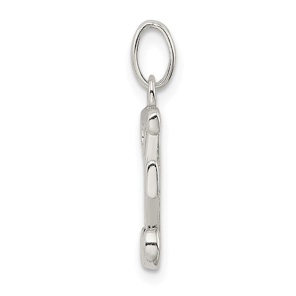 Sterlingsilber Poliert Glitzer Emaille Buchstabe E Initiale Charm