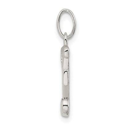 Sterlingsilber Poliert Glitzer Emaille Buchstabe E Initiale Charm