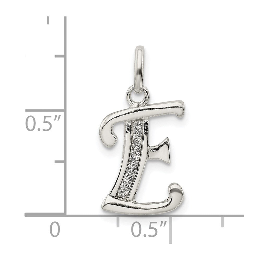 Sterlingsilber Poliert Glitzer Emaille Buchstabe E Initiale Charm
