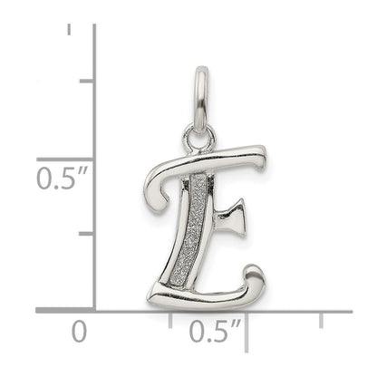 Sterlingsilber Poliert Glitzer Emaille Buchstabe E Initiale Charm