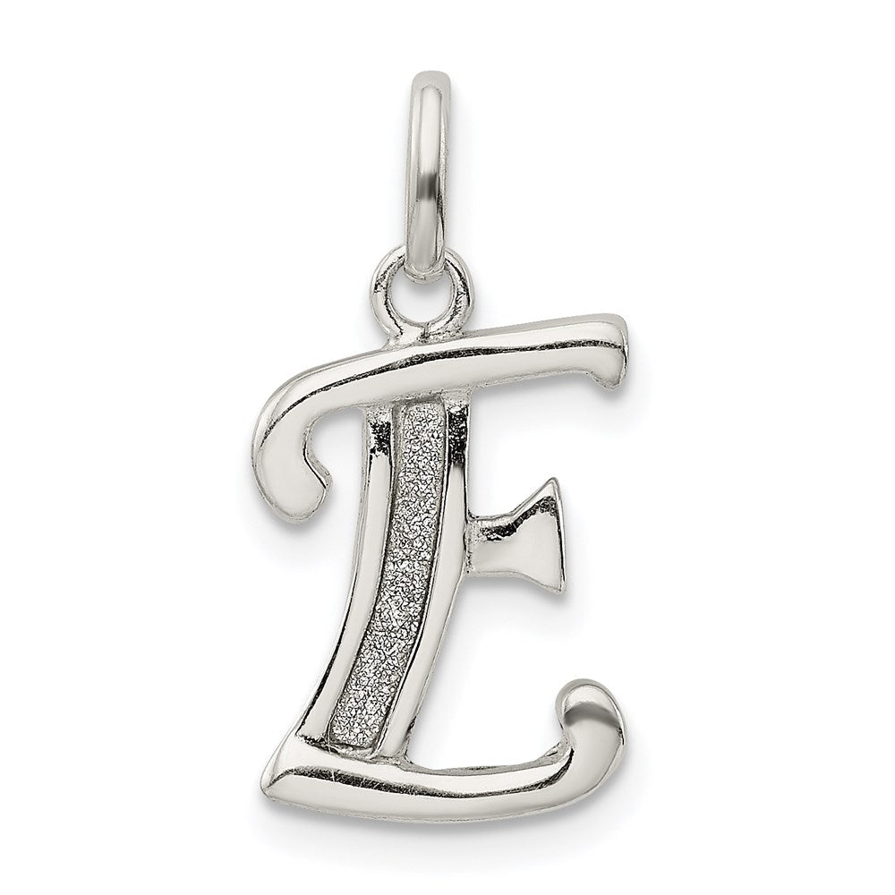 Sterlingsilber Poliert Glitzer Emaille Buchstabe E Initiale Charm