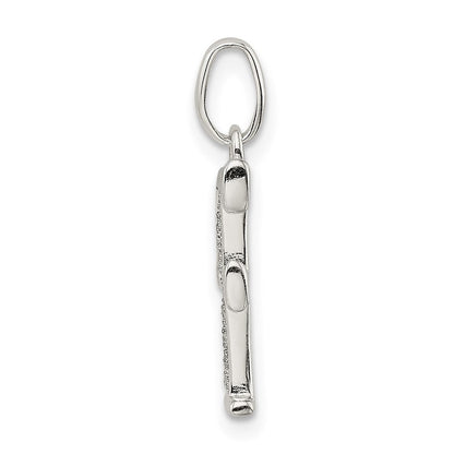 Sterlingsilber Poliert Glitzer Emaille Buchstabe F Initiale Charm