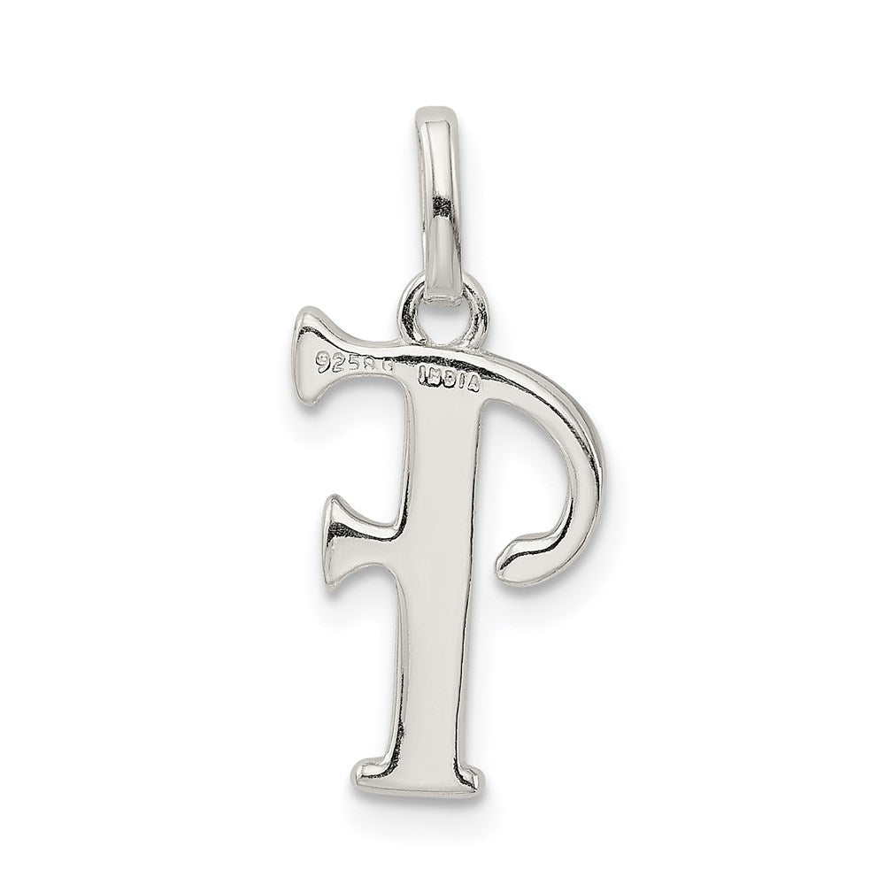 Sterlingsilber Poliert Glitzer Emaille Buchstabe F Initiale Charm
