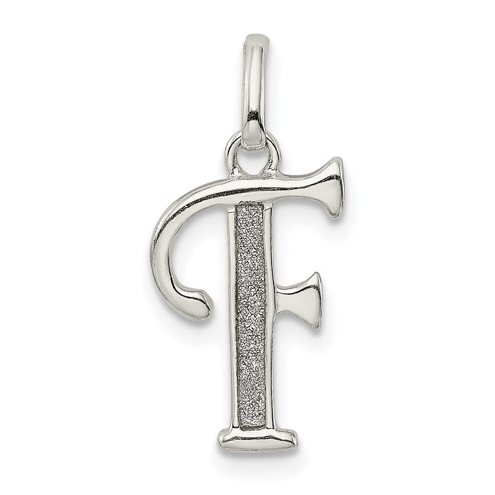 Sterlingsilber Poliert Glitzer Emaille Buchstabe F Initiale Charm