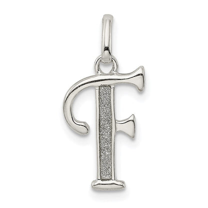 Sterlingsilber Poliert Glitzer Emaille Buchstabe F Initiale Charm