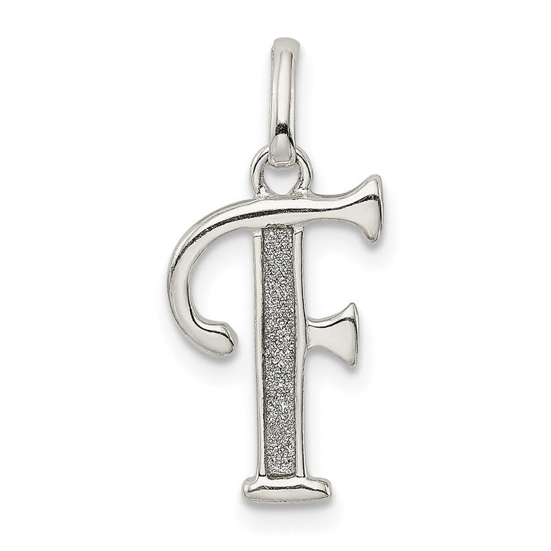 Sterlingsilber Poliert Glitzer Emaille Buchstabe F Initiale Charm