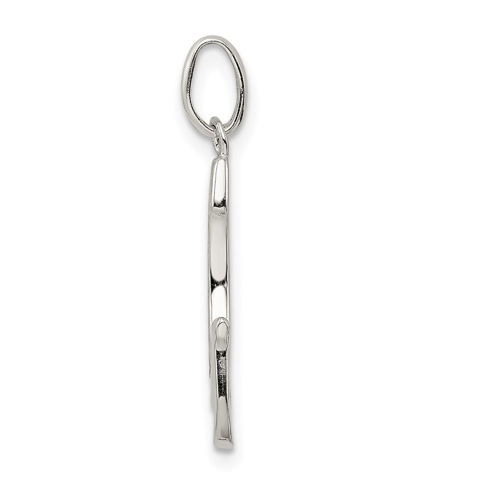 Sterlingsilber Poliert Glitzer Emaille Buchstabe G Initiale Charm