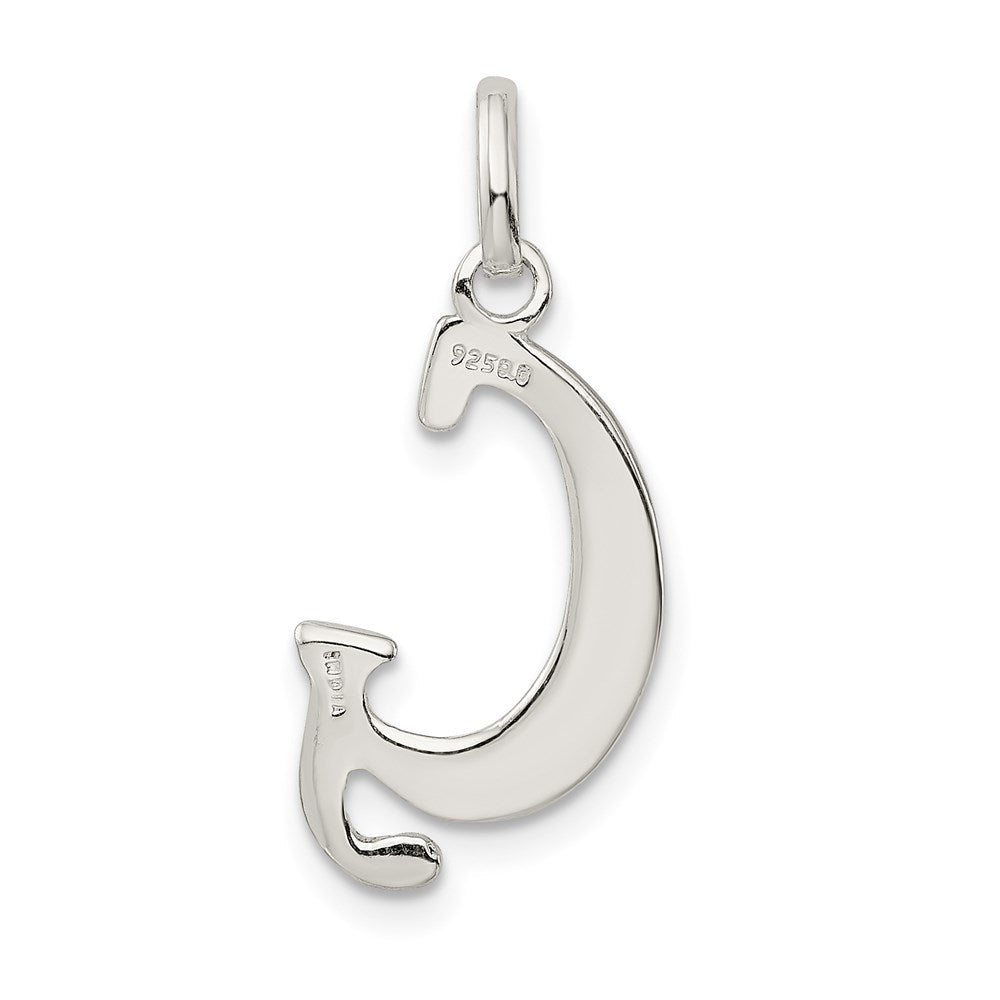 Sterlingsilber Poliert Glitzer Emaille Buchstabe G Initiale Charm