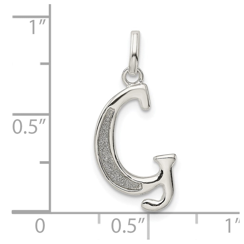 Sterlingsilber Poliert Glitzer Emaille Buchstabe G Initiale Charm