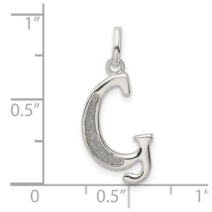 Sterlingsilber Poliert Glitzer Emaille Buchstabe G Initiale Charm