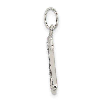 Sterlingsilber Poliert Glitzer Emaille Buchstabe H Initiale Charm