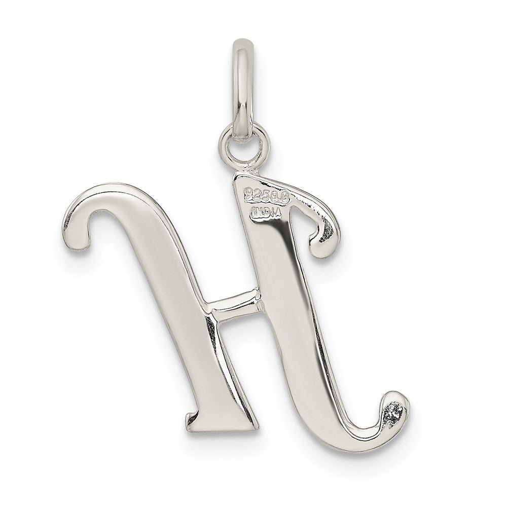 Sterlingsilber Poliert Glitzer Emaille Buchstabe H Initiale Charm
