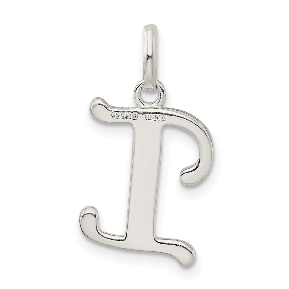 Sterlingsilber Poliert Glitzer Emaille Buchstabe I Initiale Charm
