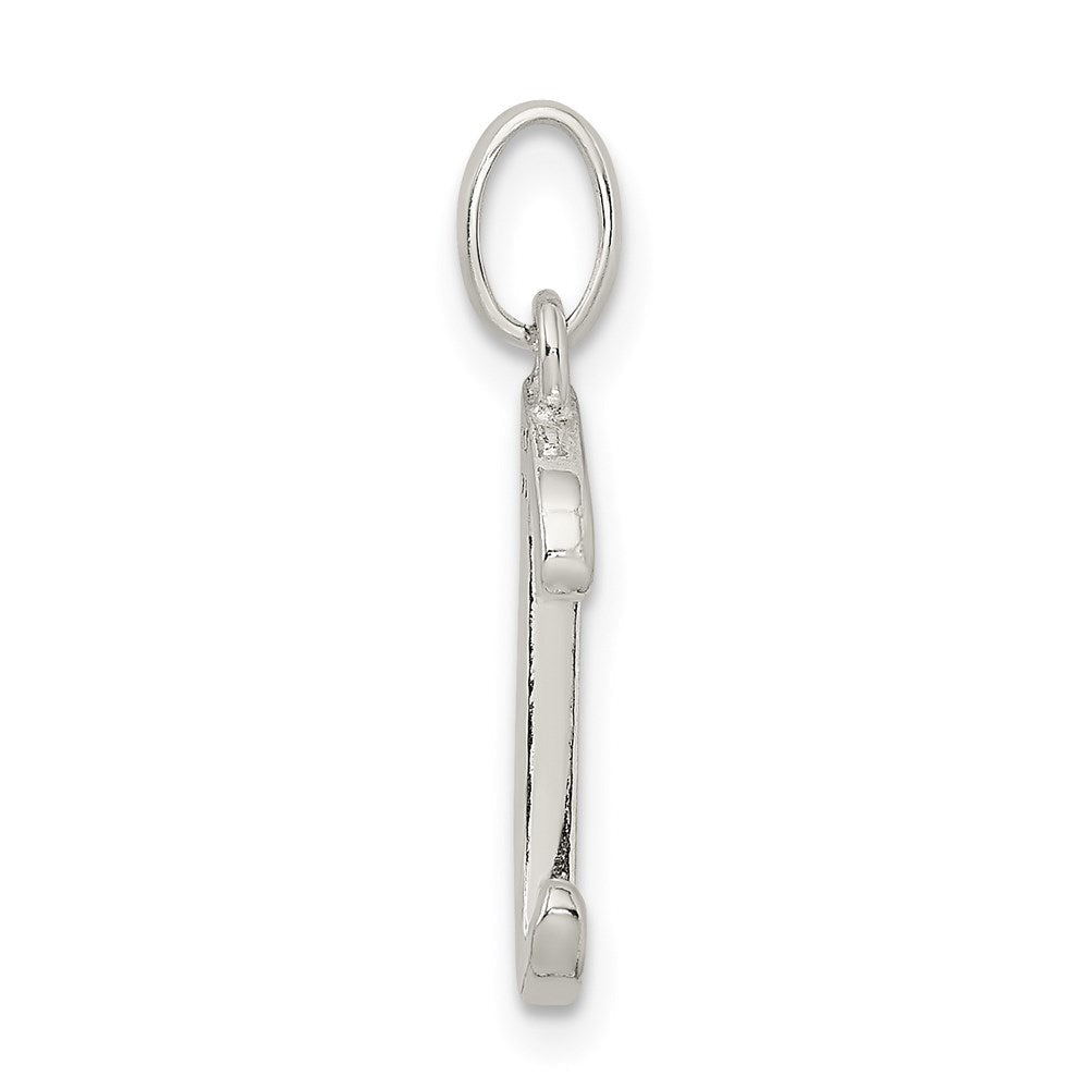Sterlingsilber Poliert Glitzer Emaille Buchstabe J Initiale Charm
