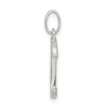 Sterlingsilber Poliert Glitzer Emaille Buchstabe J Initiale Charm