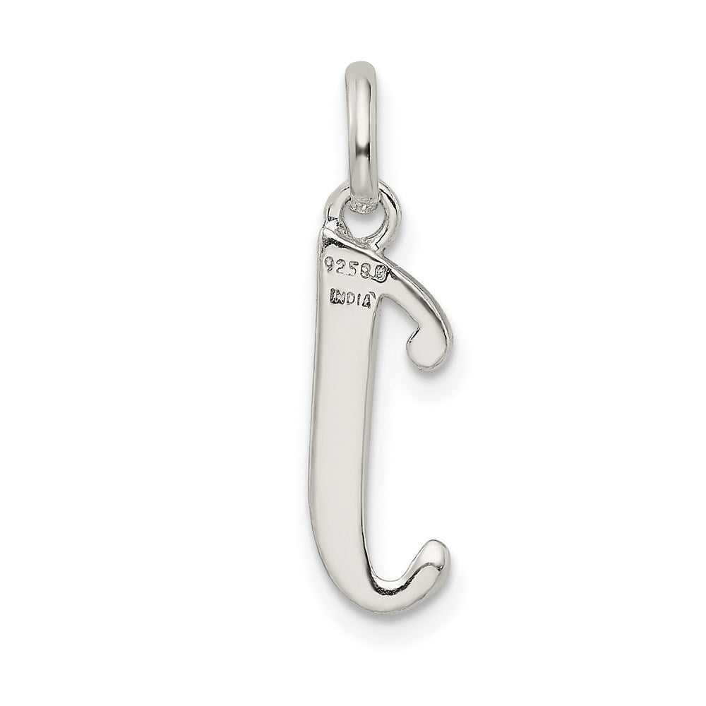 Sterlingsilber Poliert Glitzer Emaille Buchstabe J Initiale Charm