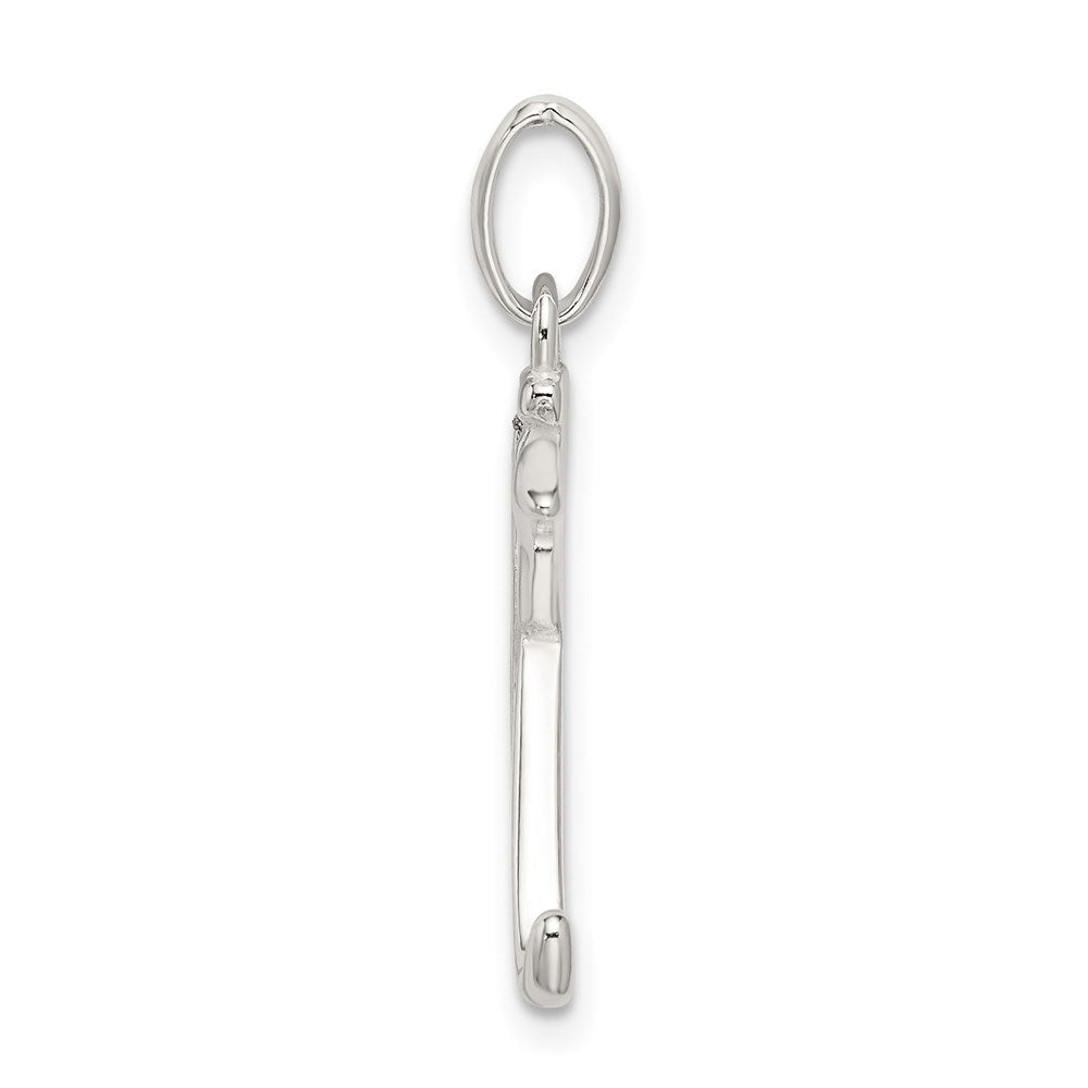 Sterlingsilber Poliert Glitzer Emaille Buchstabe K Initiale Charm