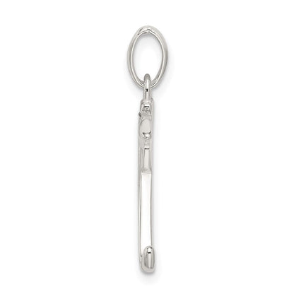 Sterlingsilber Poliert Glitzer Emaille Buchstabe K Initiale Charm