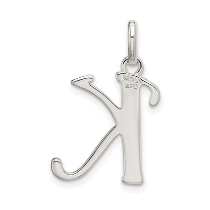 Sterlingsilber Poliert Glitzer Emaille Buchstabe K Initiale Charm