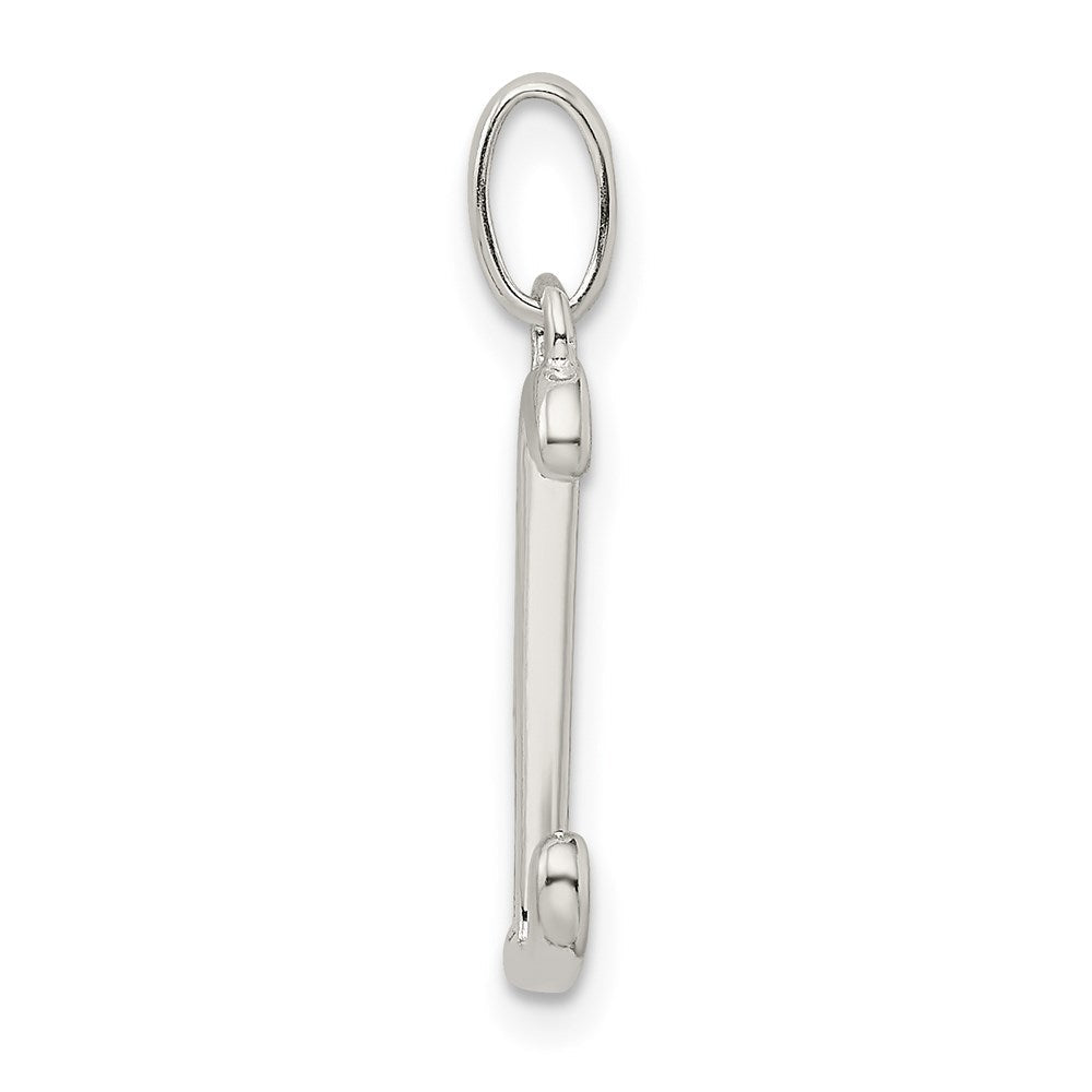 Sterlingsilber Poliert Glitzer Emaille Buchstabe L Initiale Charm