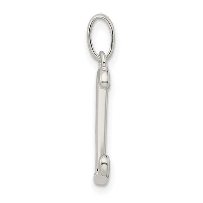 Sterlingsilber Poliert Glitzer Emaille Buchstabe L Initiale Charm
