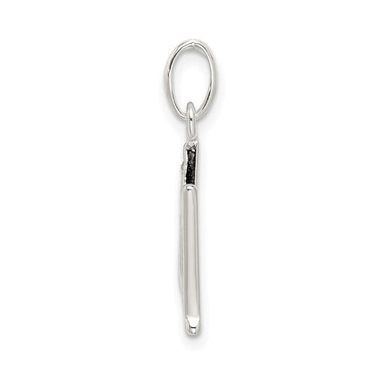 Sterlingsilber Poliert Glitzer Emaille Buchstabe M Initiale Charm