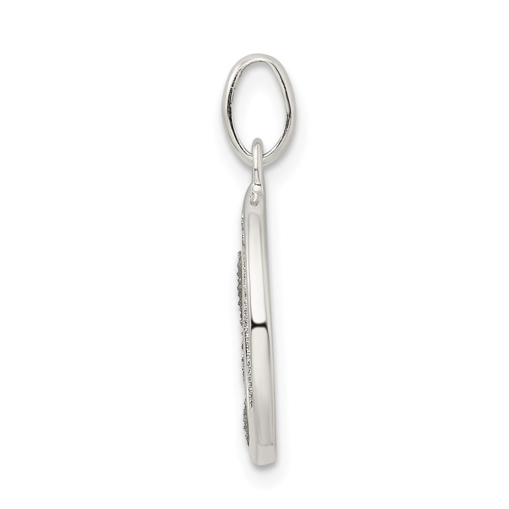 Sterlingsilber Poliert Glitzer Emaille Buchstabe O Initiale Charm