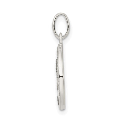 Sterlingsilber Poliert Glitzer Emaille Buchstabe O Initiale Charm