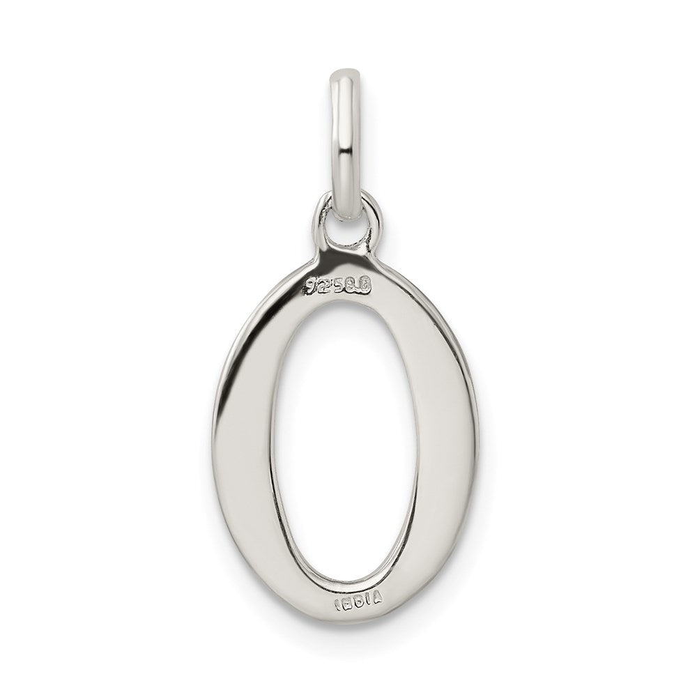 Sterlingsilber Poliert Glitzer Emaille Buchstabe O Initiale Charm
