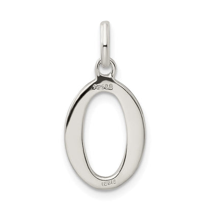 Sterlingsilber Poliert Glitzer Emaille Buchstabe O Initiale Charm