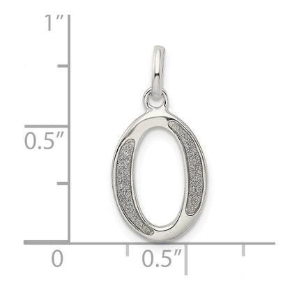 Sterlingsilber Poliert Glitzer Emaille Buchstabe O Initiale Charm