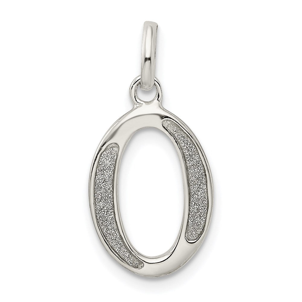 Sterlingsilber Poliert Glitzer Emaille Buchstabe O Initiale Charm