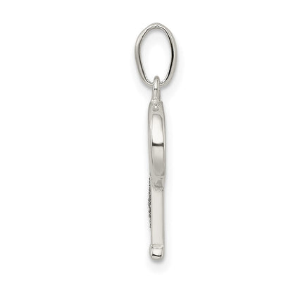 Sterlingsilber Poliert Glitzer Emaille Buchstabe P Initiale Charm