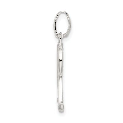 Sterlingsilber Poliert Glitzer Emaille Buchstabe R Initiale Charm