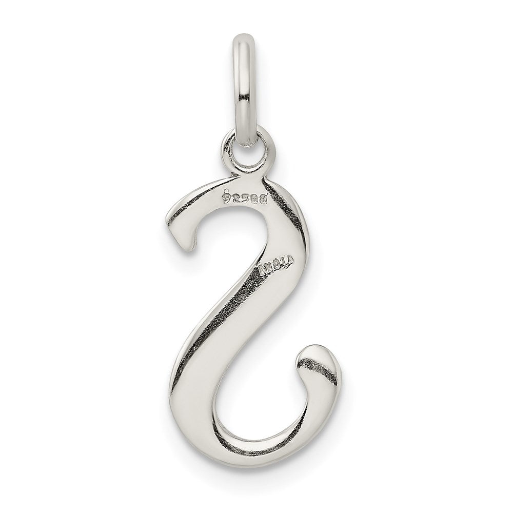 Sterlingsilber Poliert Glitzer Emaille Buchstabe S Initiale Charm