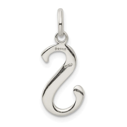 Sterlingsilber Poliert Glitzer Emaille Buchstabe S Initiale Charm