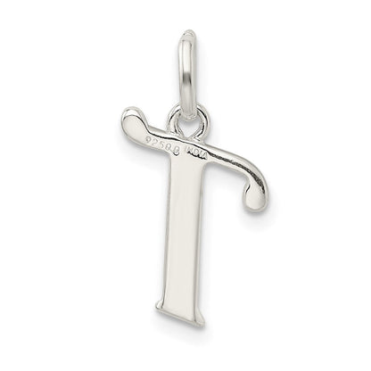 Sterlingsilber Poliert Glitzer Emaille Buchstabe T Initiale Charm