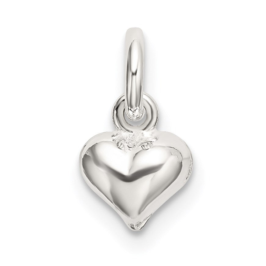 Sterlingsilber Poliert Gewölbt Herz Charm