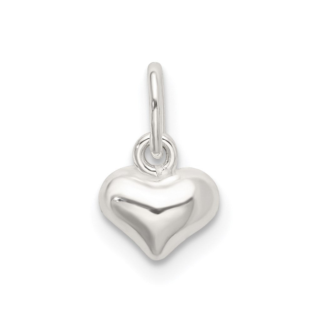 Sterlingsilber Poliert Gewölbt Herz Charm