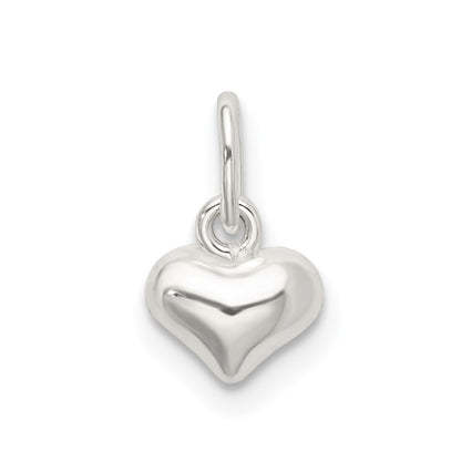 Sterlingsilber Poliert Gewölbt Herz Charm