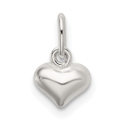 Sterlingsilber Poliert Gewölbt Herz Charm