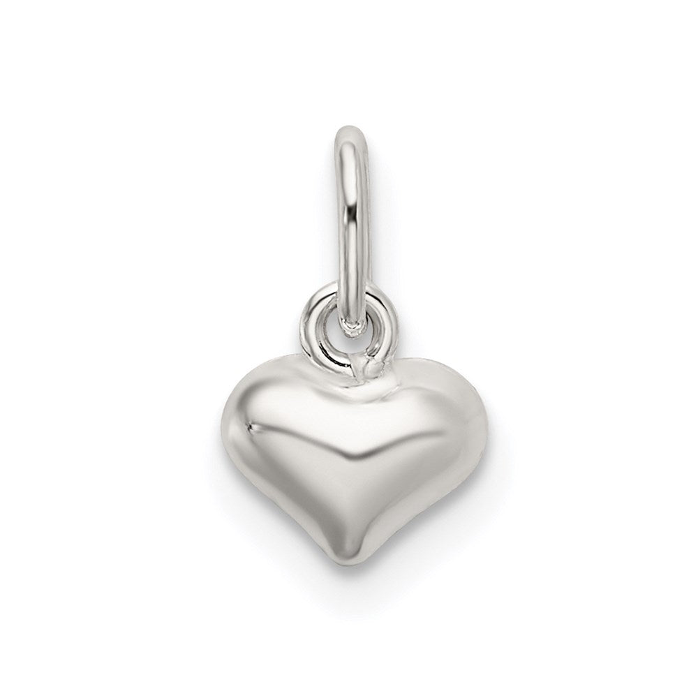 Sterlingsilber Poliert Gewölbt Herz Charm